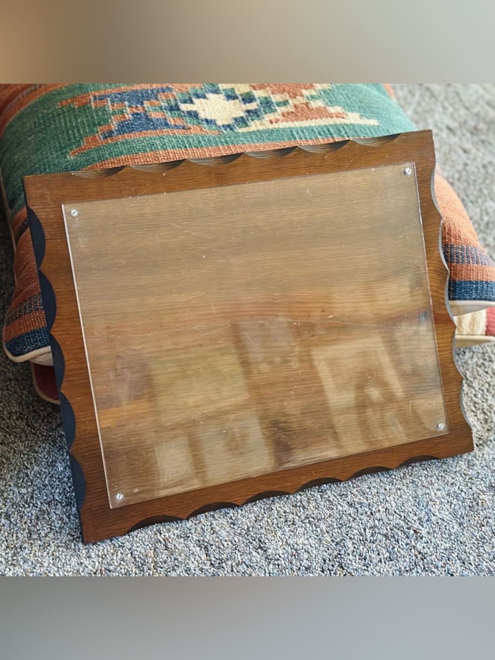 Choice of 2 Vintage solid wood picture plaque